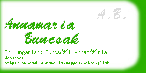 annamaria buncsak business card